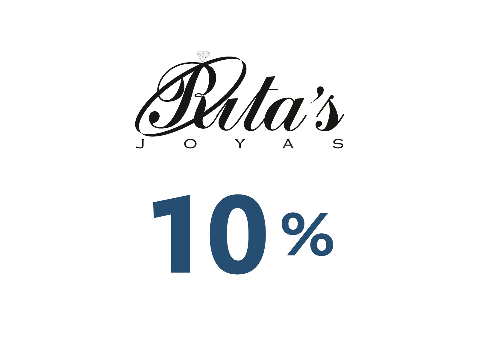 Logo for "Ruta's Joyas" with a 10% discount prominently displayed.